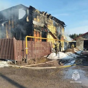 Пожар в строящемся доме в Уфе