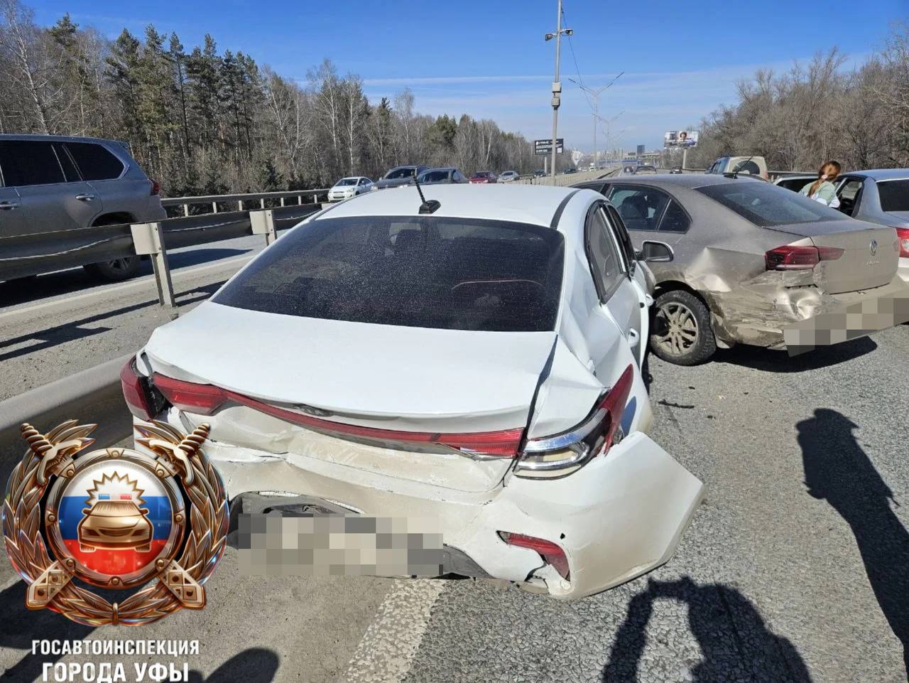 В Уфе произошло тройное ДТП