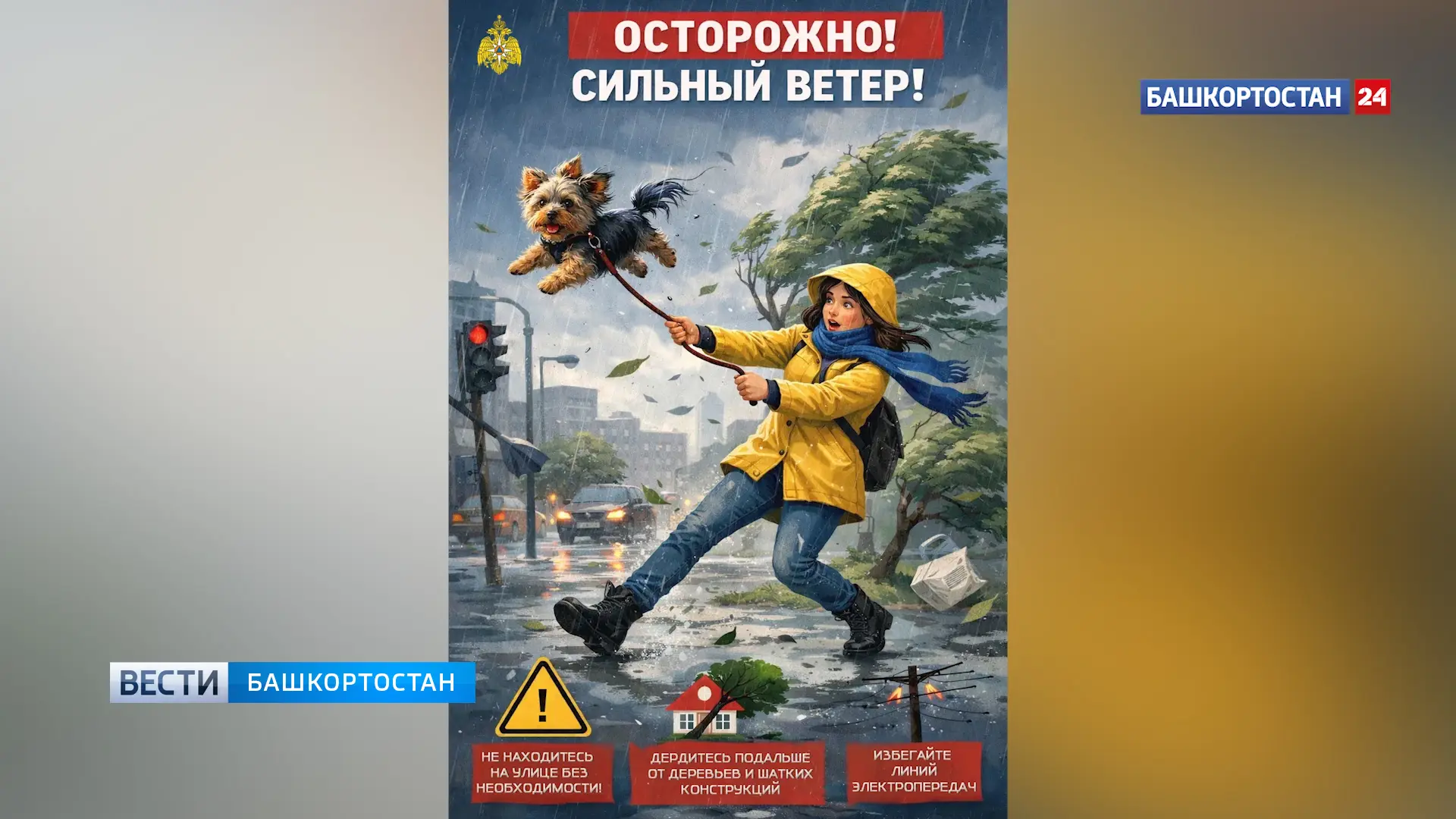 В Башкортостане ожидается шквалистый ветер с возможным падением деревьев