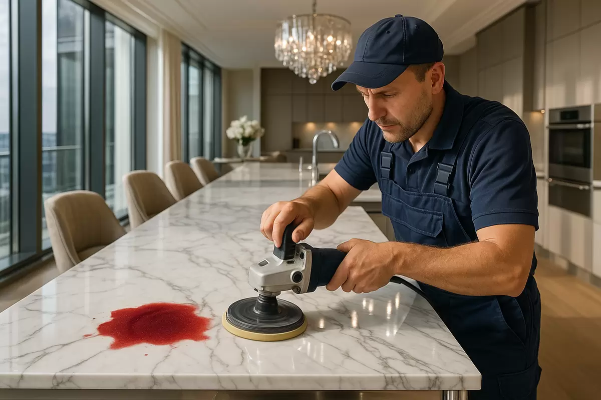 Как избежать серьезных повреждений мрамора от винных пятен