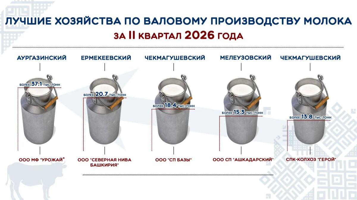 В Башкортостане подвели итоги развития молочного скотоводства за первый квартал 2026 года В Башкортостане подвели итоги развития молочного скотоводства за первый квартал 2026 года