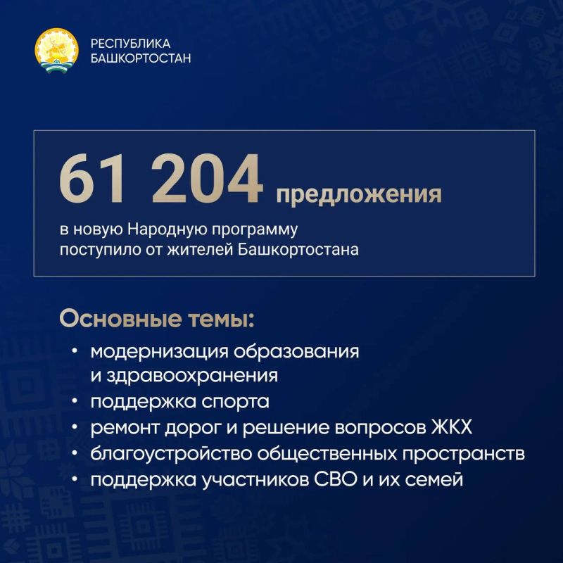 Радий Хабиров сообщил, что жители Башкортостана направили более 61 тысячи предложений в Народную программу «Единой России»