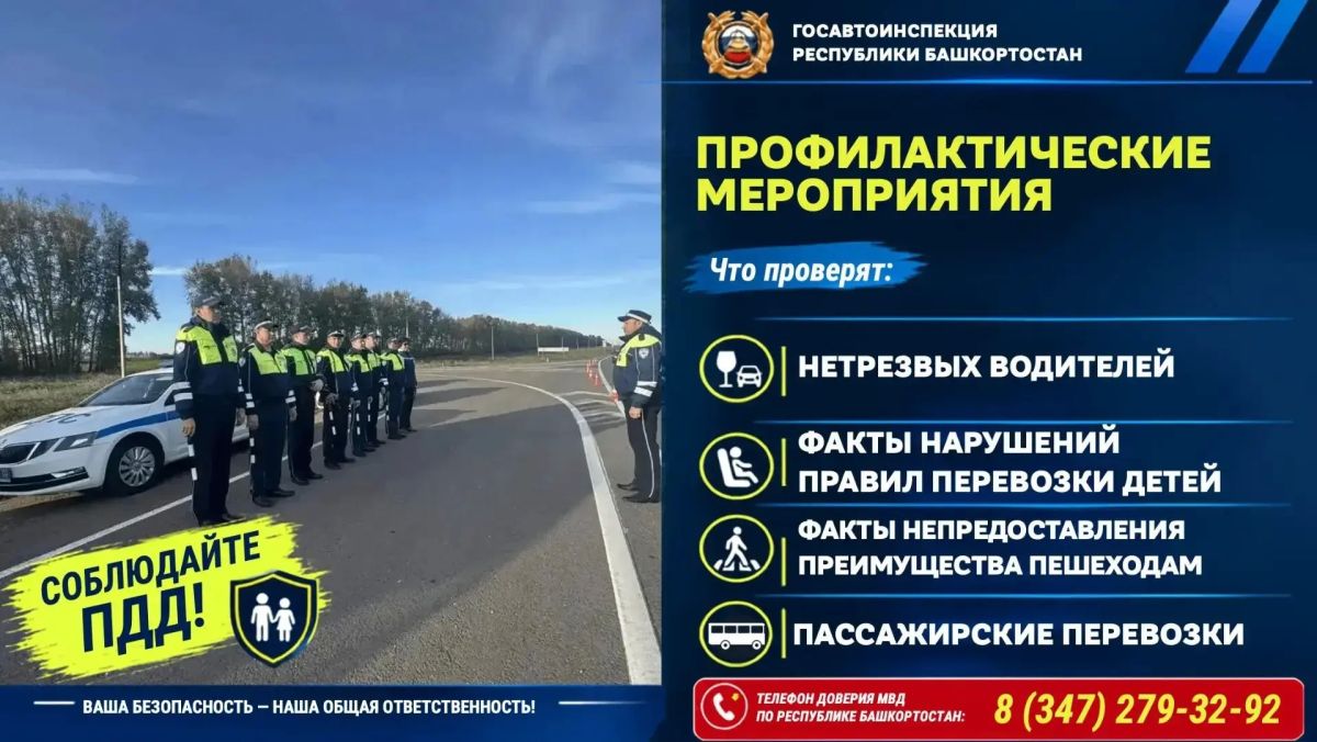 В ГИБДД Башкирии сообщили об усиленных проверках на дороге